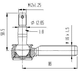 2444 ROTULA SUSPENSAO HONDA 450R/250R SUZUKI LT Z400 16x12mm