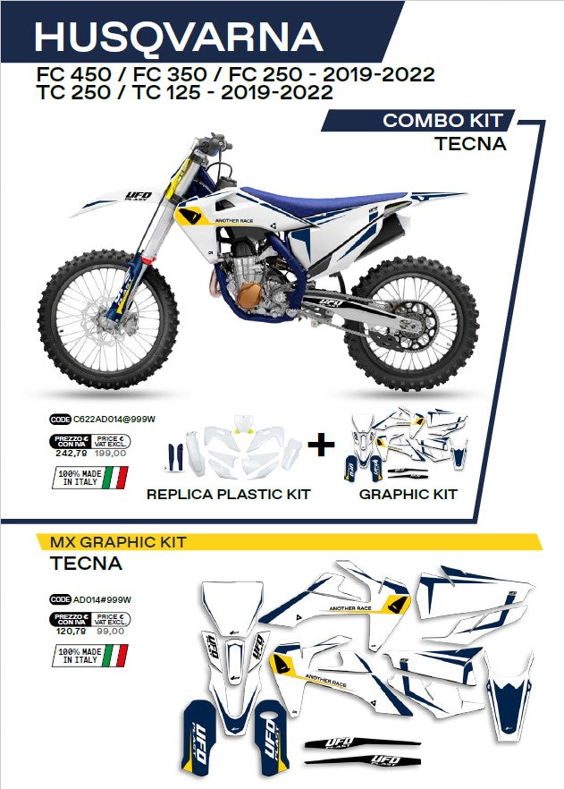 KIT PLASTICOS COMBO TECNA HUSQVARNA FC250/350/450 19/22 OEM C622AD014/999