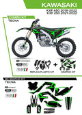 KIT PLASTICOS COMBO TECNA KAWASAKI KXF250 (21/22) 450 (19/22) PRETO C227AD019/001