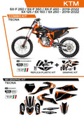 KIT PLASTICOS COMBO TECNA KTM SXF250/350/450 19/22 PRETO C522AD024/001