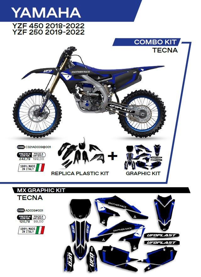 KIT PLASTICOS COMBO TECNA YAMAHA YZF250/450 19/22 PRETO C321AD039/001
