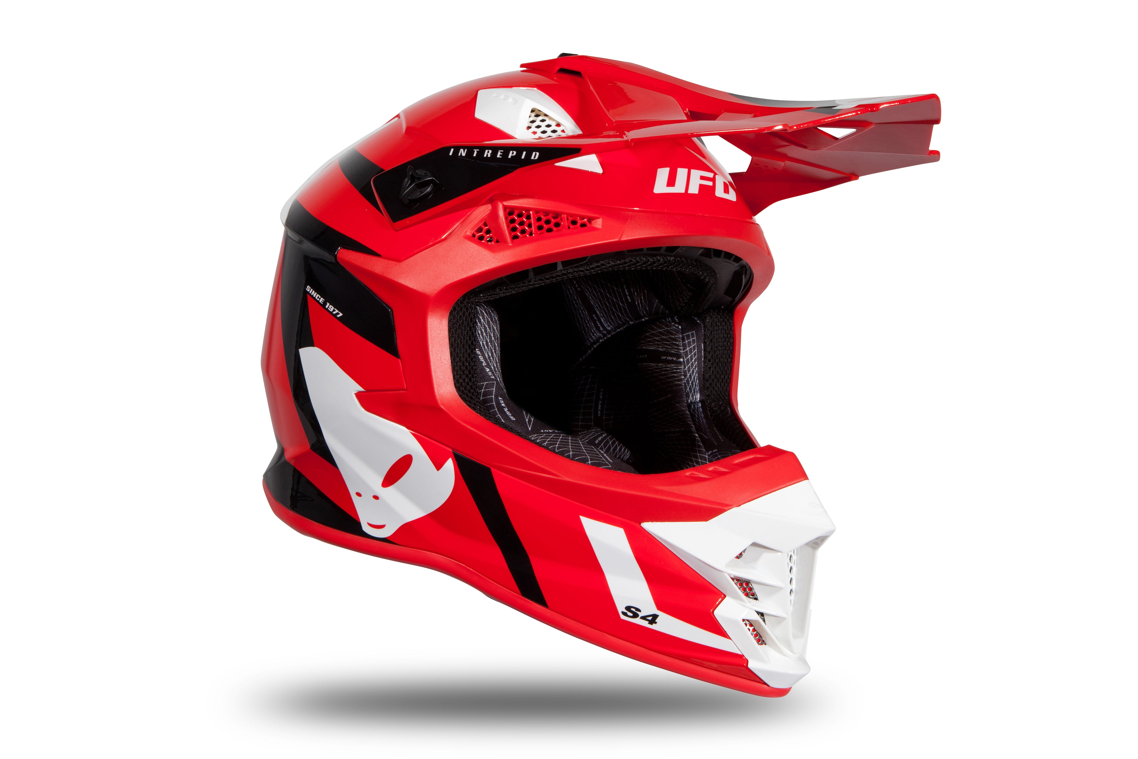 CAPACETE UFO INTREPID HE172 VERMELHO/BRANCO/PRETO - M