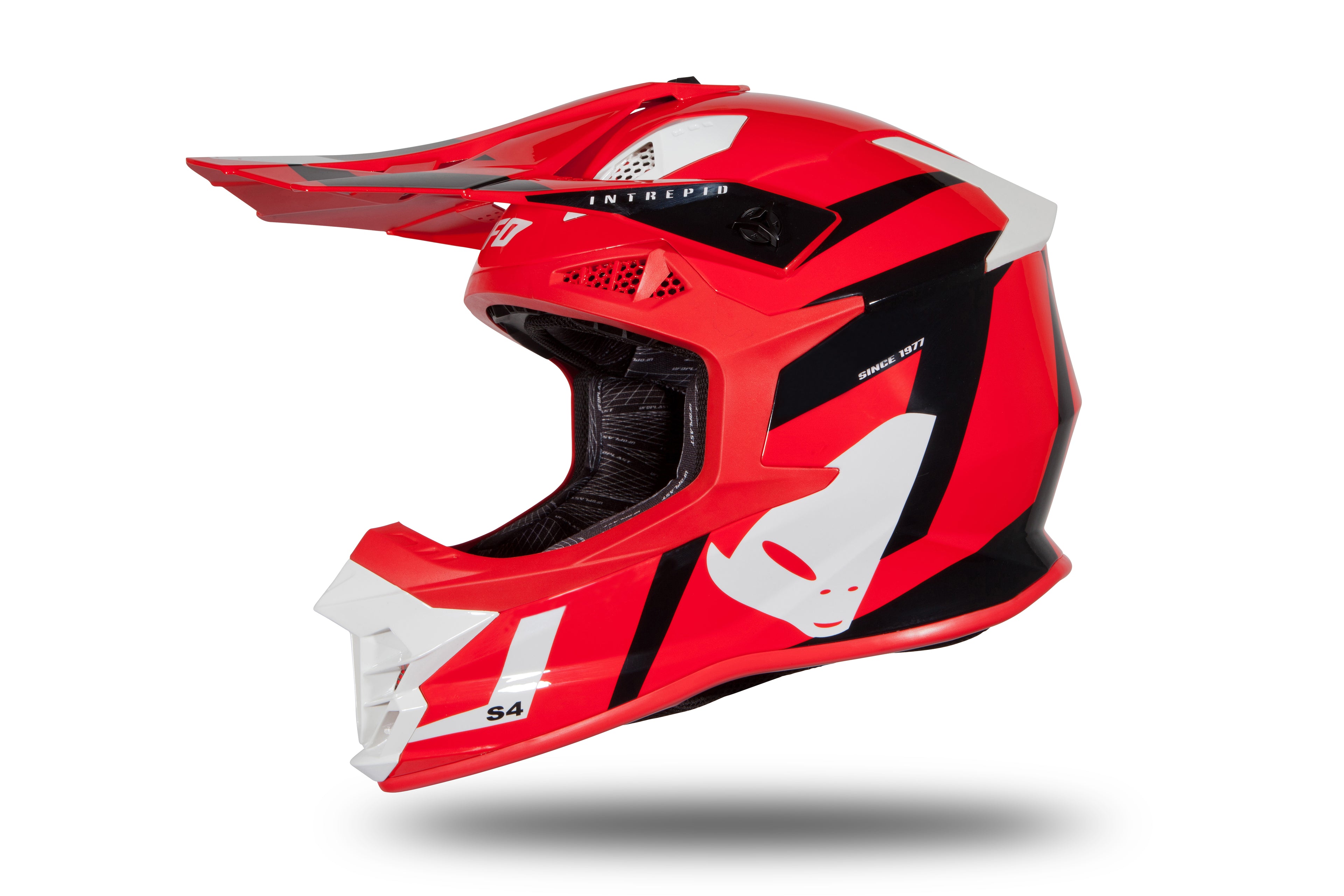 CAPACETE UFO INTREPID HE172 VERMELHO/BRANCO/PRETO - XL -