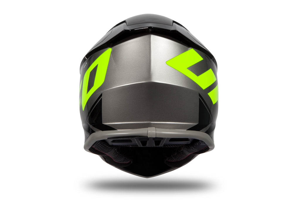 CAPACETE UFO INTREPID HE173 CINZA/PRETO/NEON - M