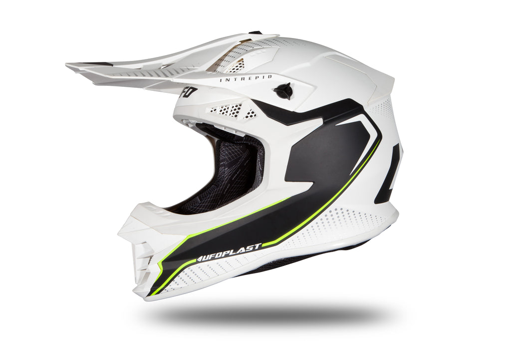 CAPACETE UFO INTREPID HE174 BRANCO/PRETO - M