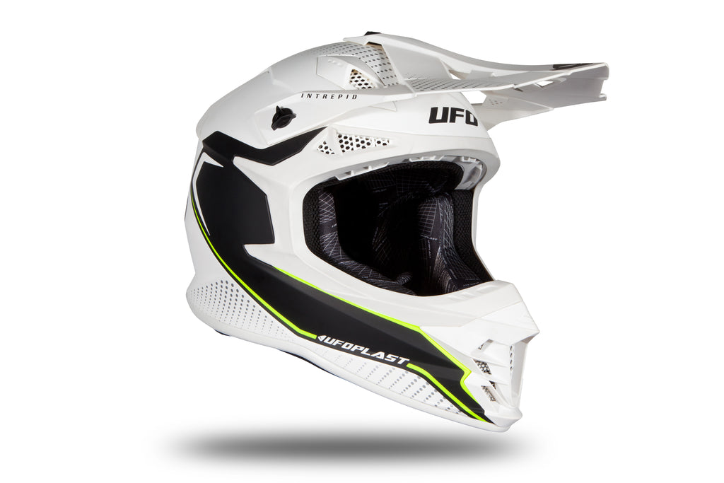 CAPACETE UFO INTREPID HE174 BRANCO/PRETO - L