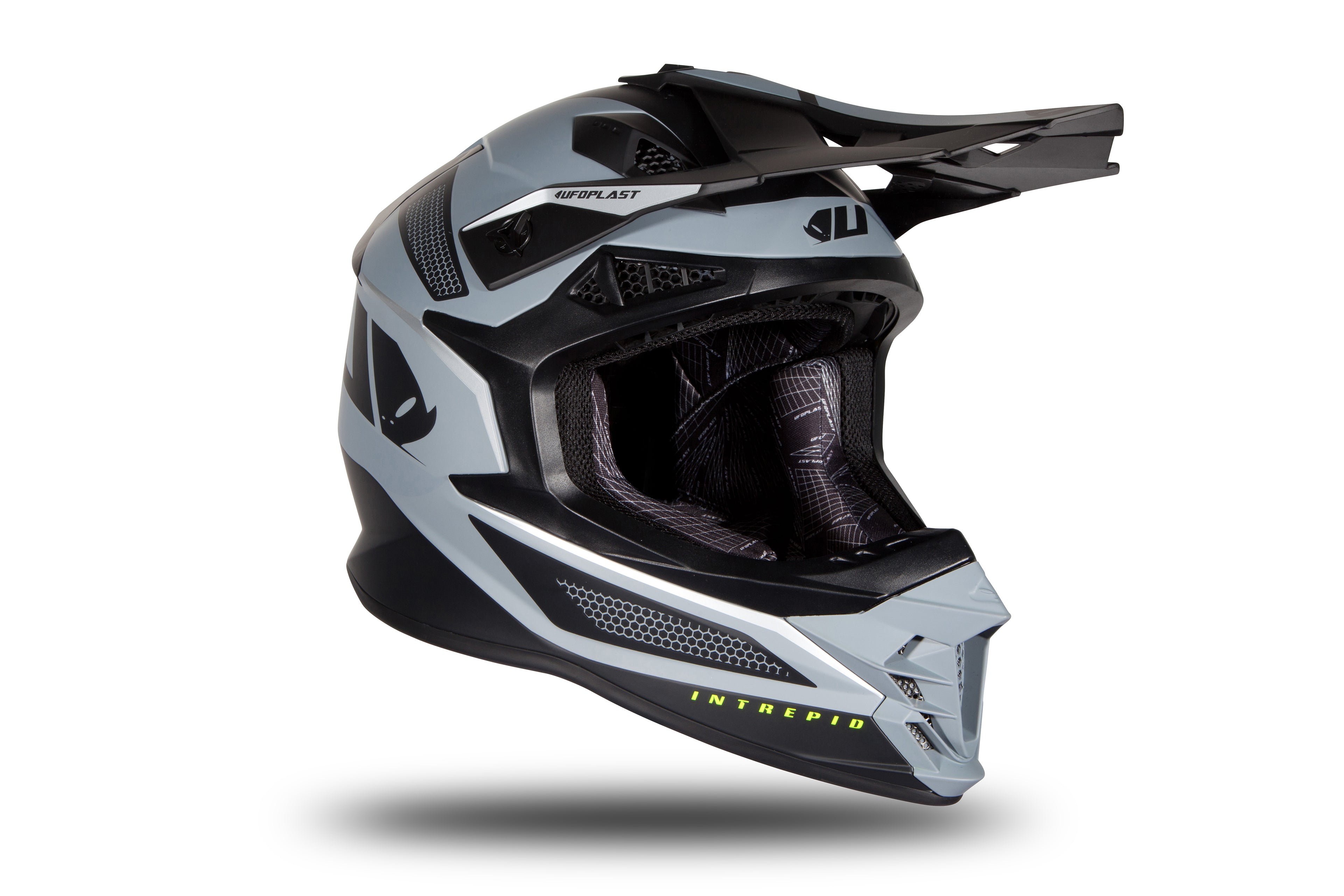 CAPACETE UFO INTREPID HE175 PRETO/CINZA MAT - M