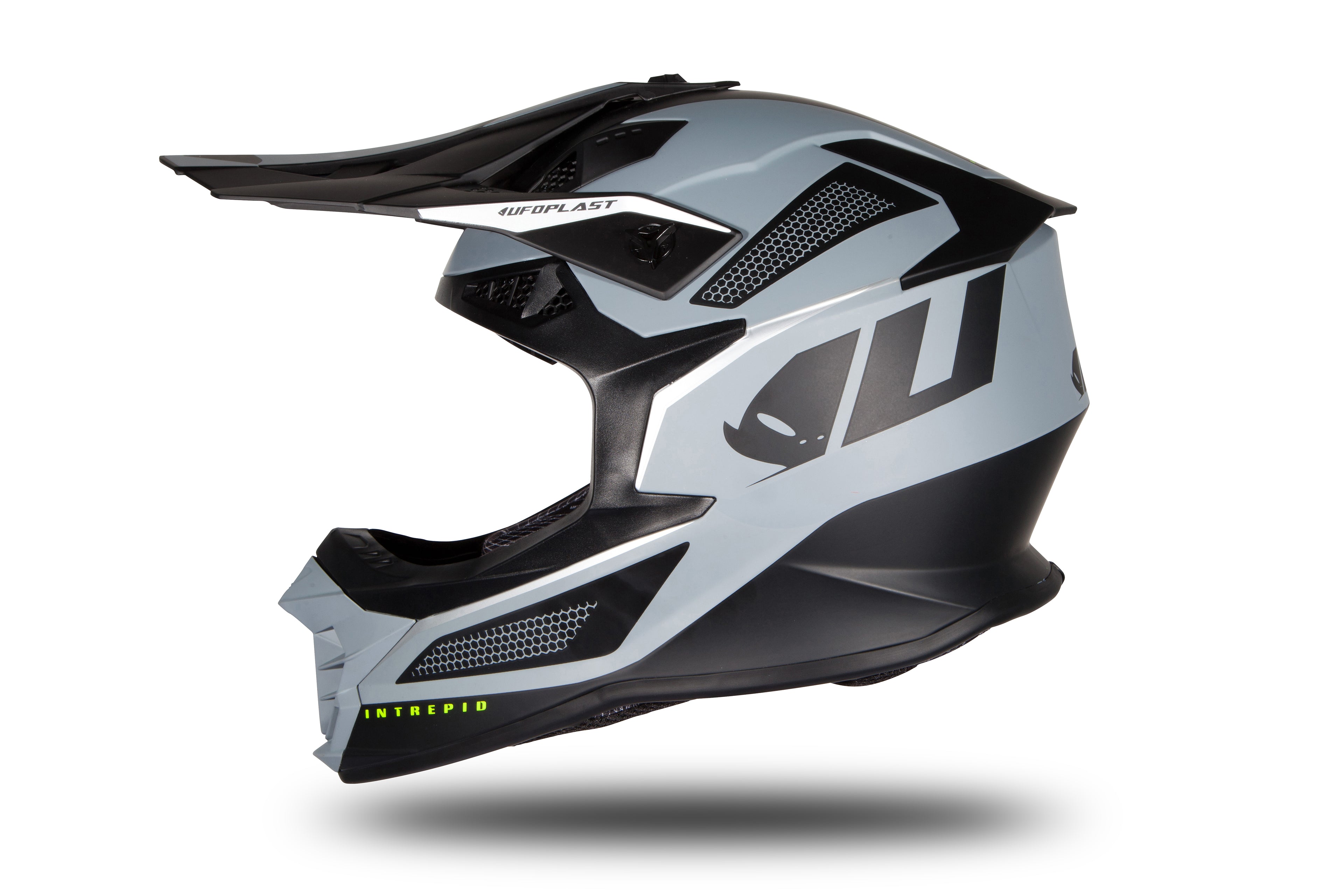 CAPACETE UFO INTREPID HE175 PRETO/CINZA MAT - M