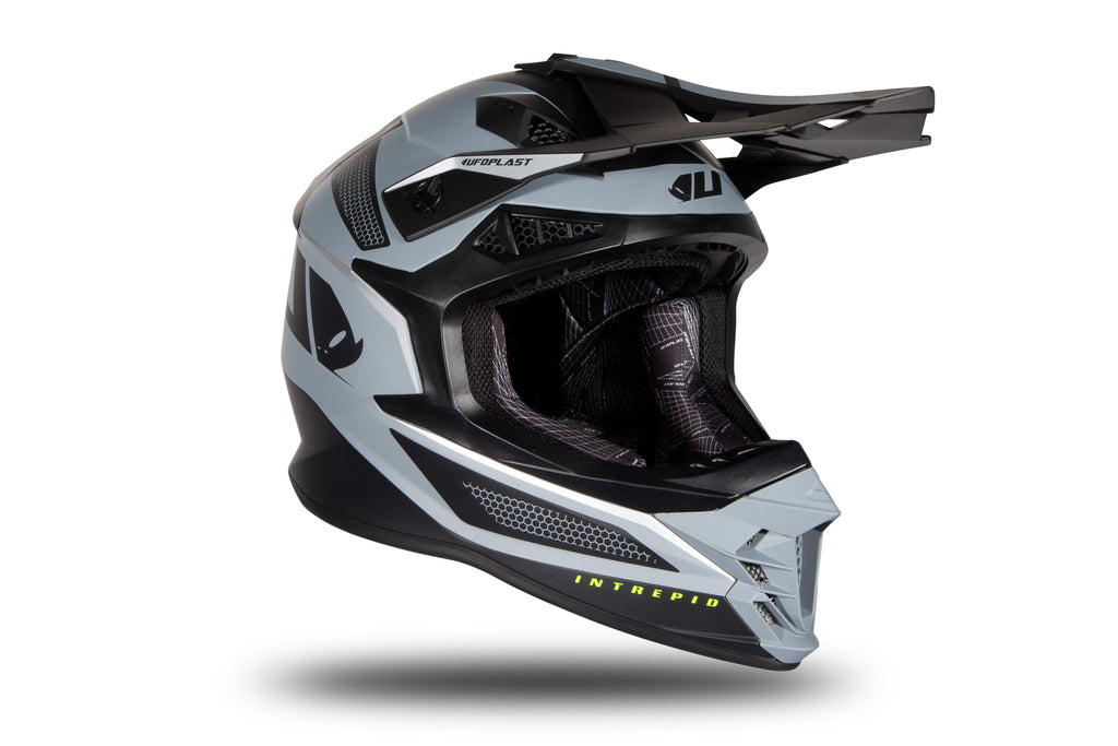 CAPACETE UFO INTREPID HE175 PRETO/CINZA MAT - XL