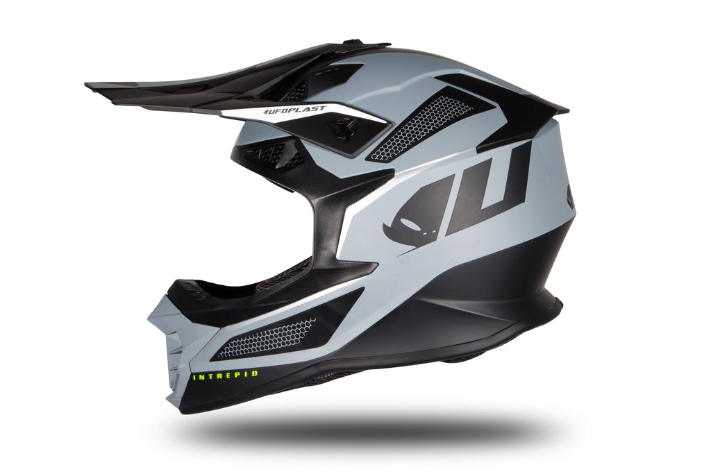 CAPACETE UFO INTREPID HE175 PRETO/CINZA MAT - XL