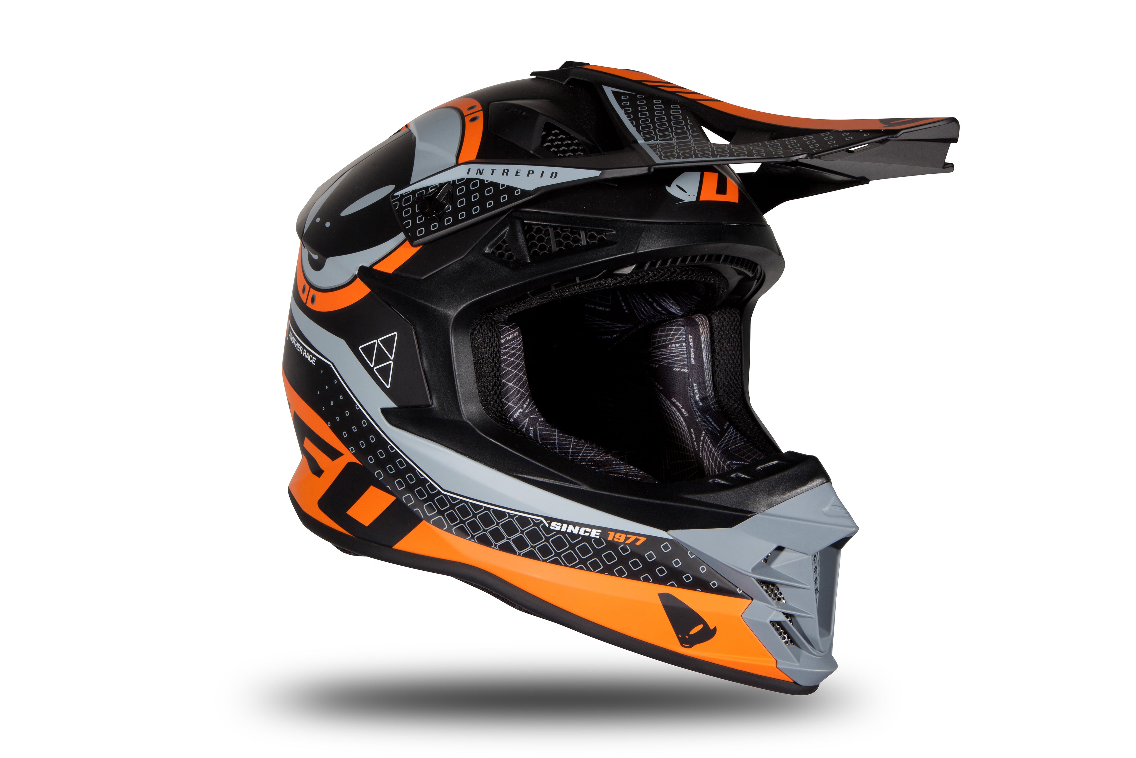 CAPACETE UFO INTREPID HE176 PRETO/LARANJA MAT - M