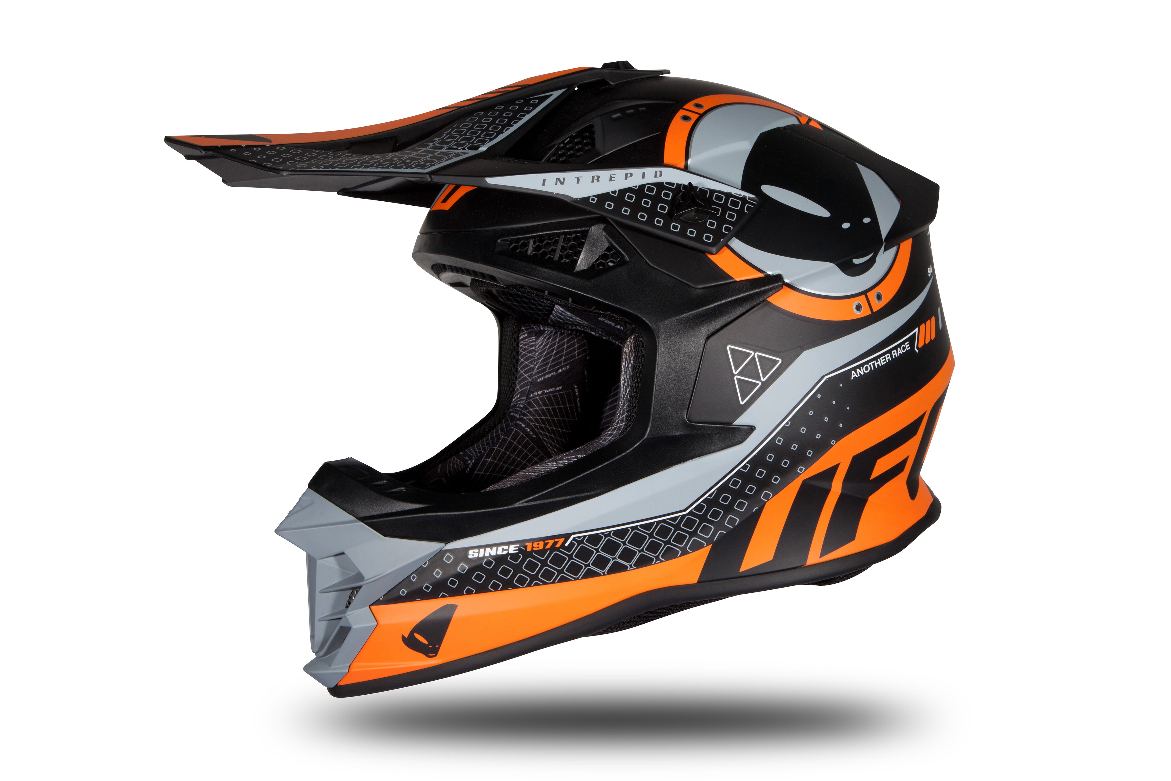 CAPACETE UFO INTREPID HE176 PRETO/LARANJA MAT - L