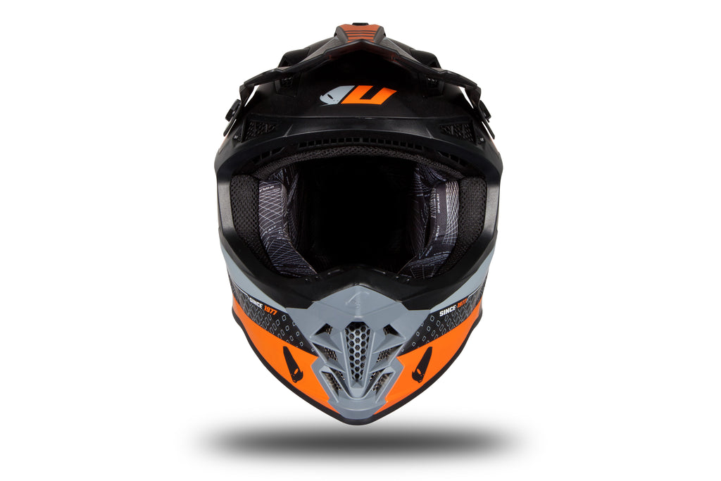 CAPACETE UFO INTREPID HE176 PRETO/LARANJA MAT - XL