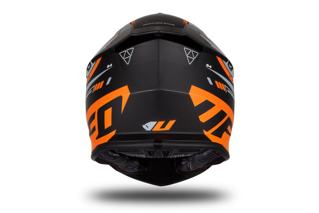 CAPACETE UFO INTREPID HE176 PRETO/LARANJA MAT - XL