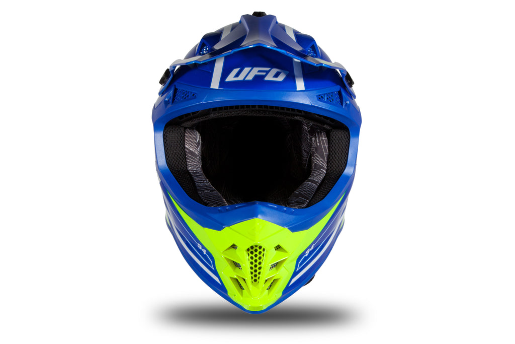 CAPACETE UFO INTREPID HE177 AZUL/BRANCO/NEON - M