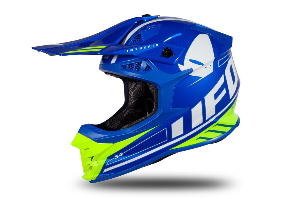 CAPACETE UFO INTREPID HE177 AZUL/BRANCO/NEON - XL