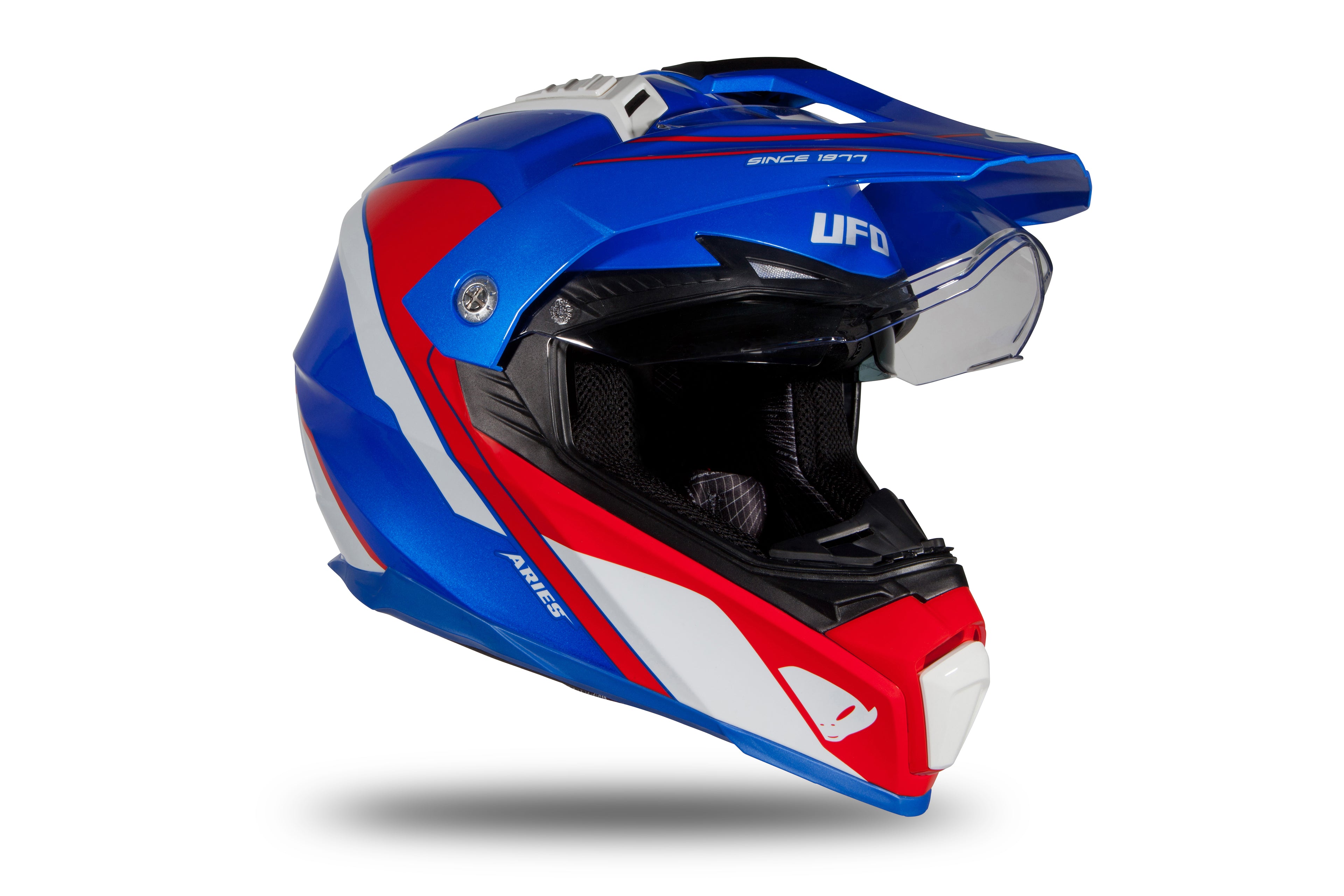 CAPACETE UFO ARIES HE181 AZUL/VERMELHO/BRANCO - L