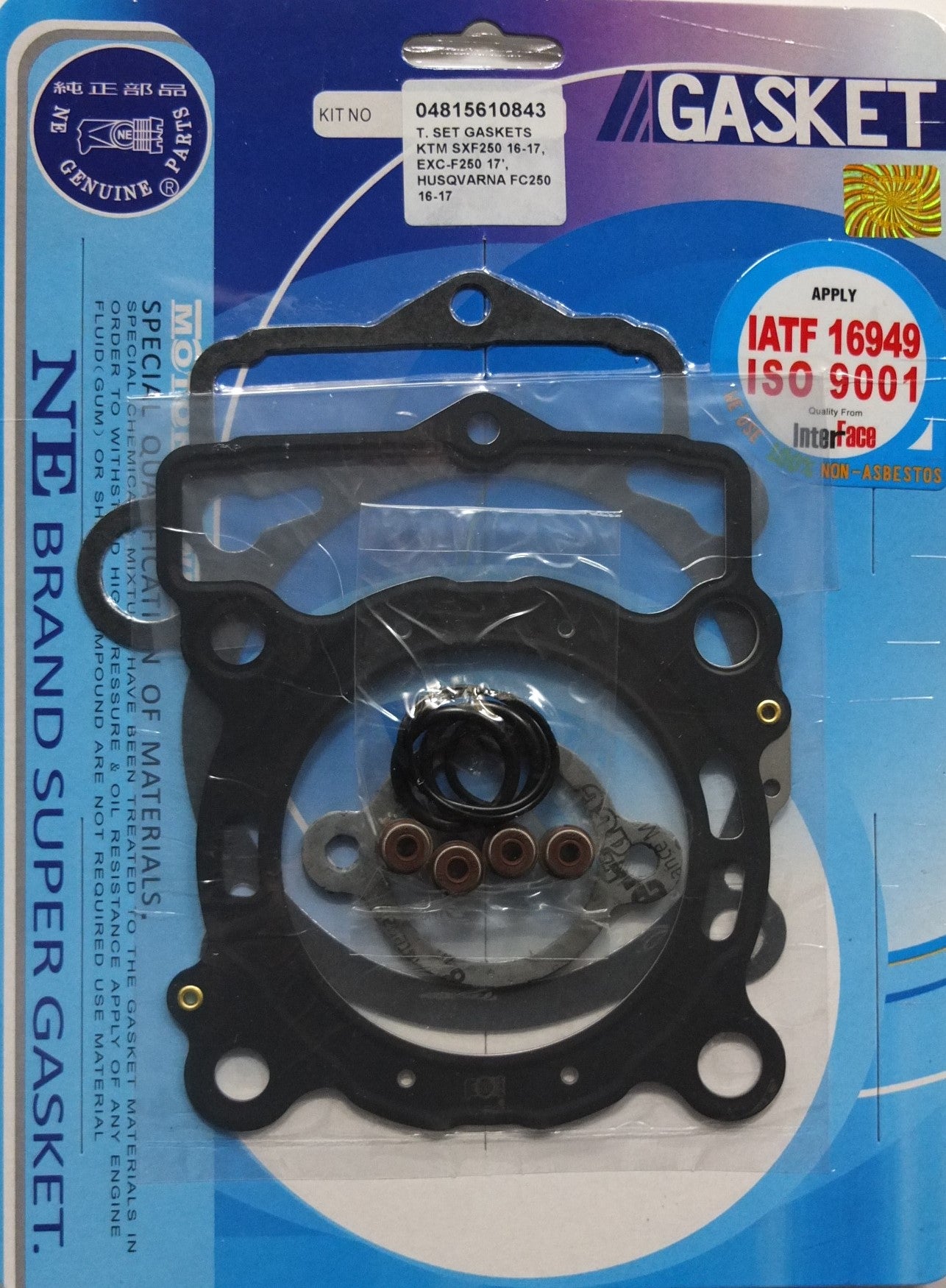 JOGO JUNTAS TOP SET TW EXC/SX 250F 16/17