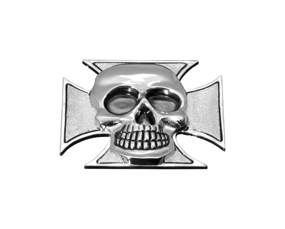 H01-319 EMBLEMA AUTOCOLANTE "CROSS & SKULL"