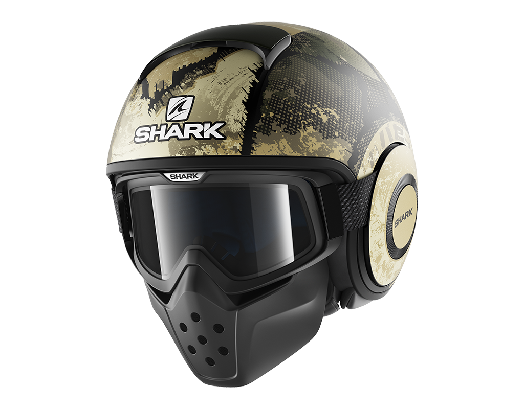 CAPACETE SHARK DRAK EVOK MAT PRT/VRD/PRATA (KGS) - L -