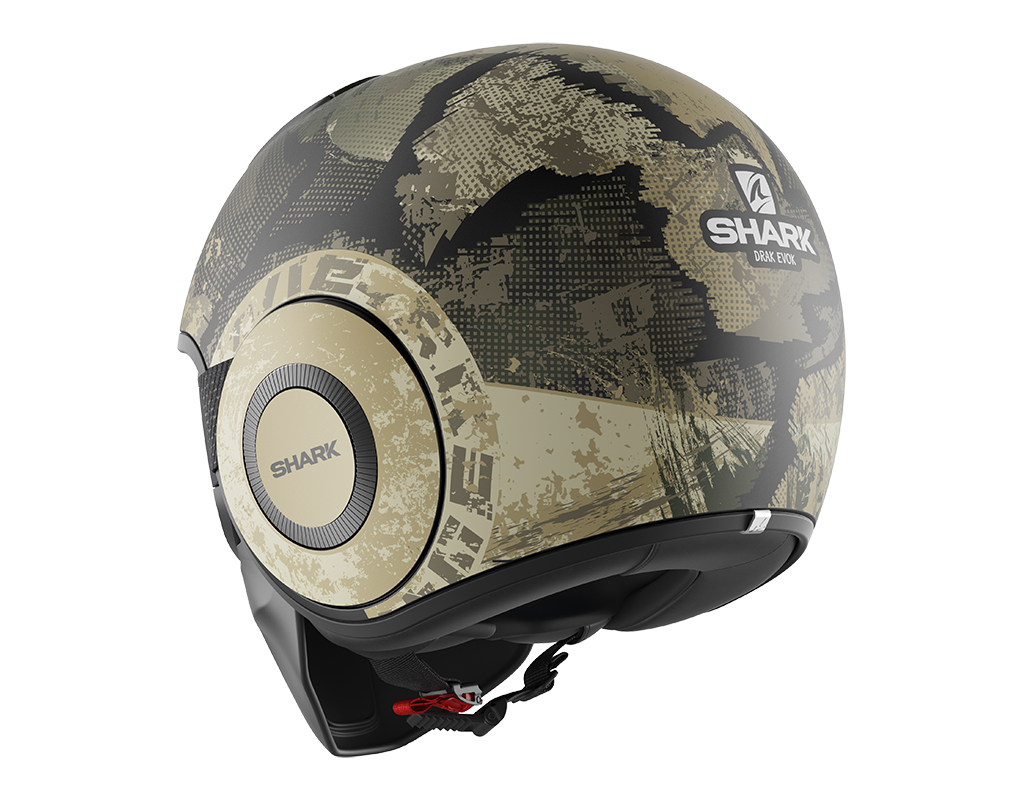 CAPACETE SHARK DRAK EVOK MAT PRT/VRD/PRATA (KGS) - L -