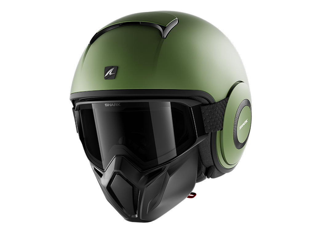 CAPACETE SHARK STREET DRAK BLANK MAT VERDE (GMA) - S -