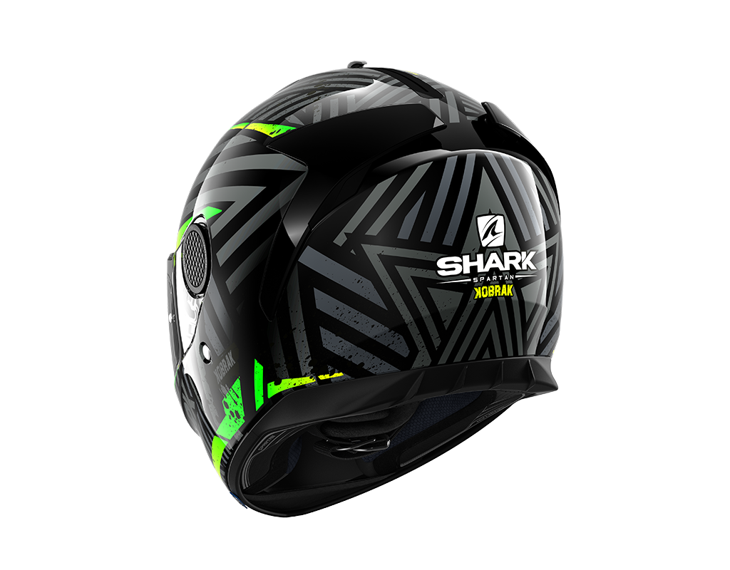 CAPACETE SHARK SPARTAN KOBRAK PRT/AMA/VRD (KYG) - XL -