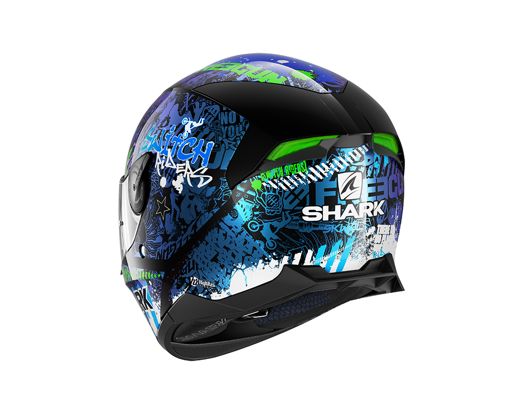 CAPACETE SHARK SKWAL 2 SWITCH RIDERS 2 PRT/AZ/VRD (KBG) - S -