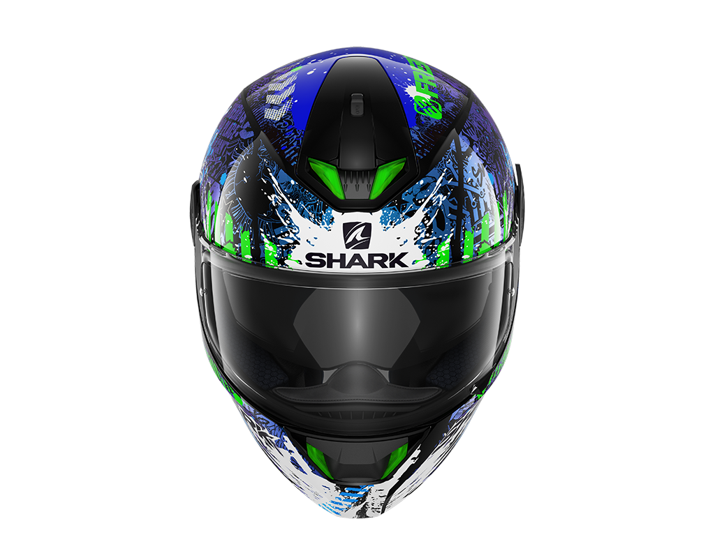 CAPACETE SHARK SKWAL 2 SWITCH RIDERS 2 PRT/AZ/VRD (KBG) - S -