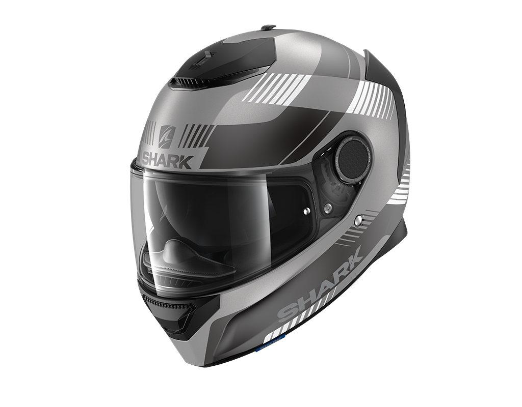 CAPACETE SHARK SPARTAN STRAD MAT ANT/PRT/PRATA (AKS) - L -