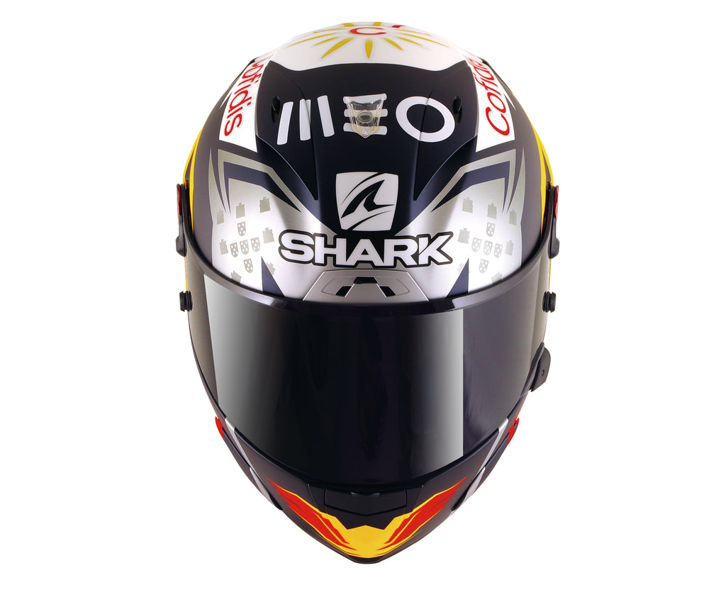 CAPACETE SHARK RACE-R PRO GP OLIVEIRA AZUL/PRATA/BRANCO (BSW) - L -