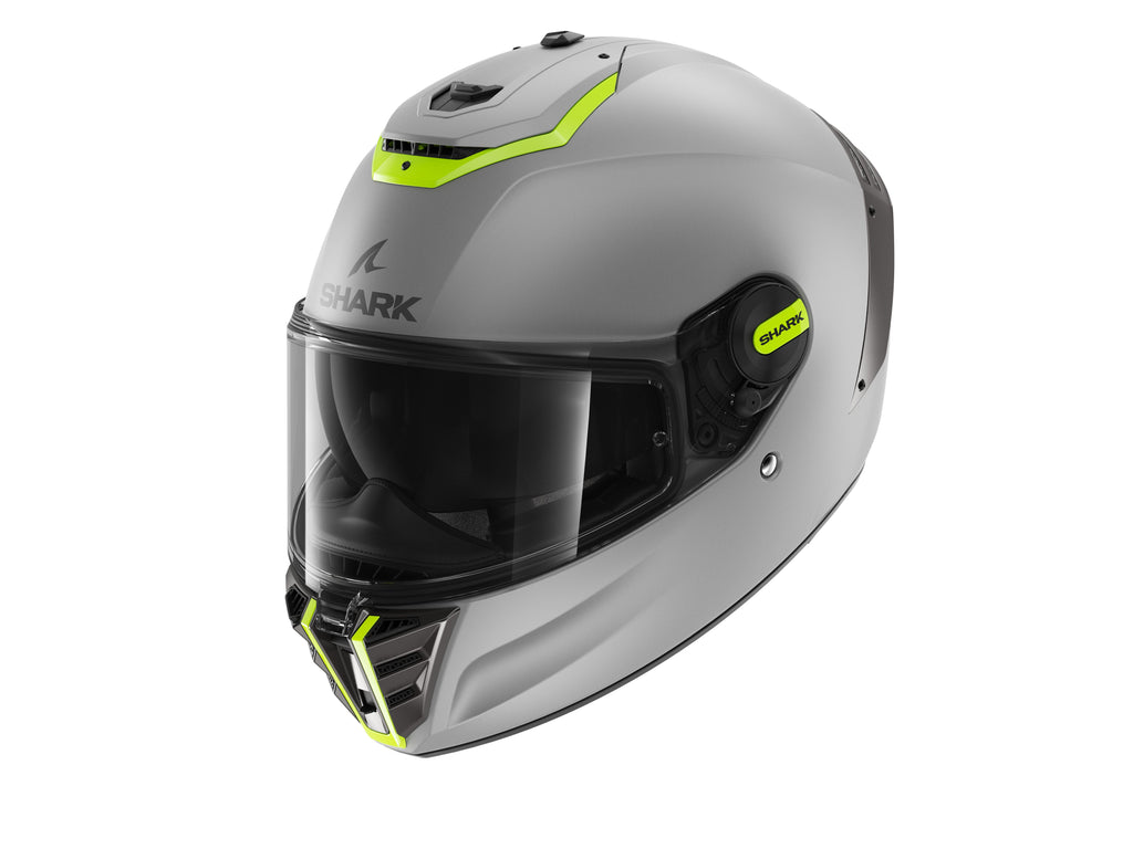 CAPACETE SHARK SPARTAN RS BLANK MAT SP PRATA/AMARELO/PRATA (SYS) - M -