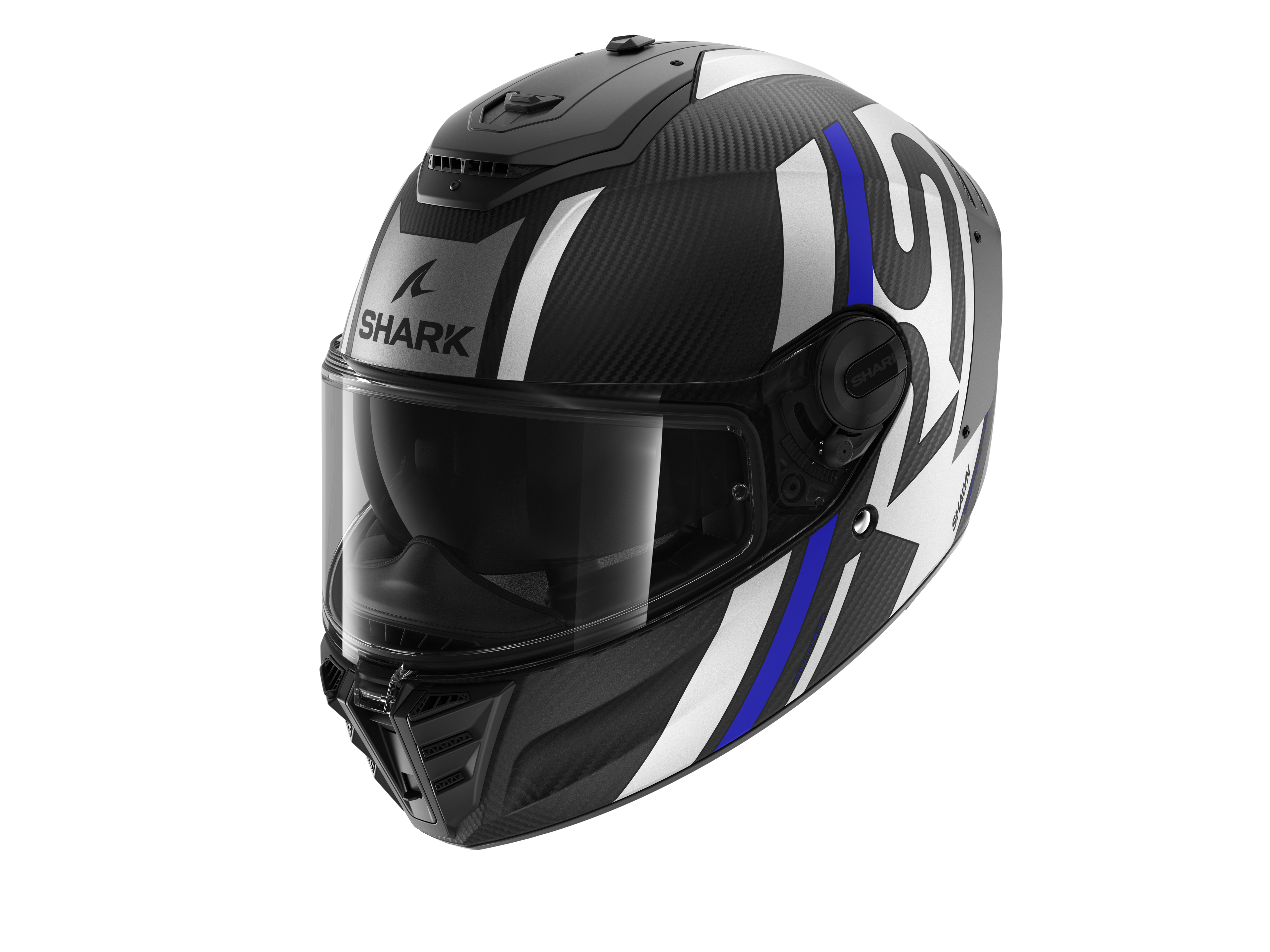 CAPACETE SHARK SPARTAN RS CARBON SHAWN MAT AZL/PRATA (DBS) - XL -