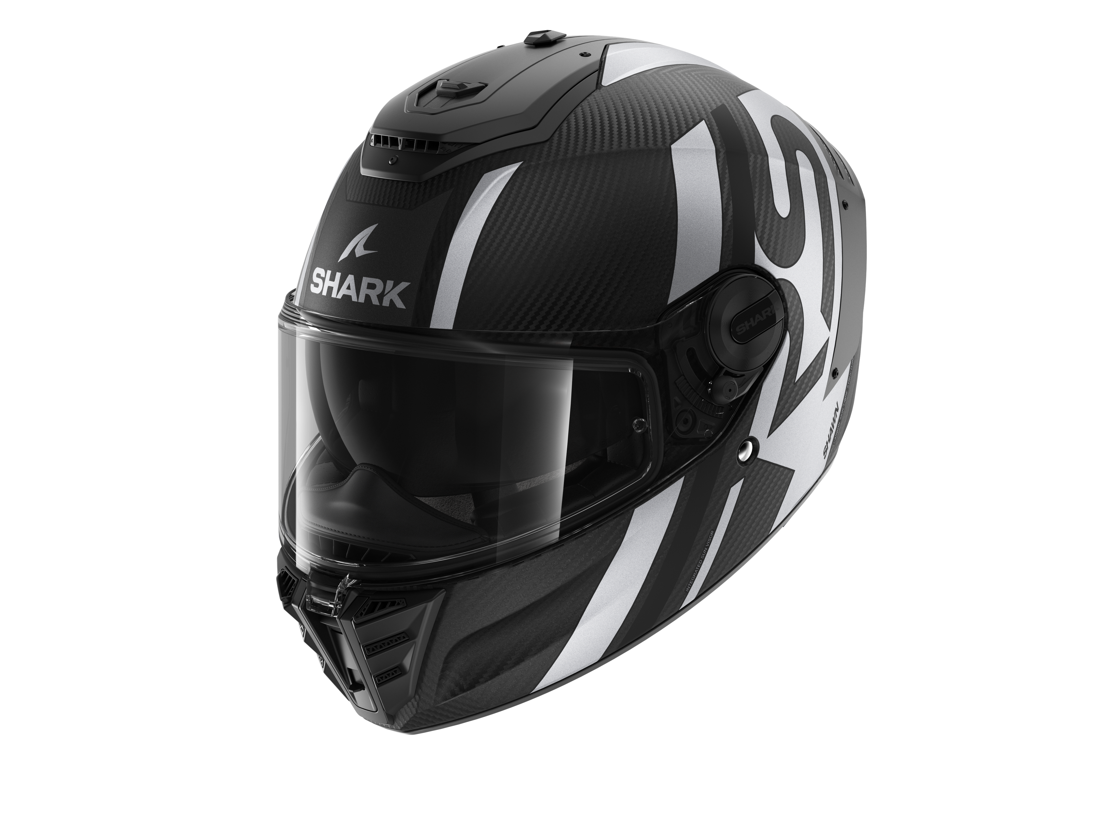 CAPACETE SHARK SPARTAN RS CARBON SHAWN MAT PRT/PRATA (DKS) - M -