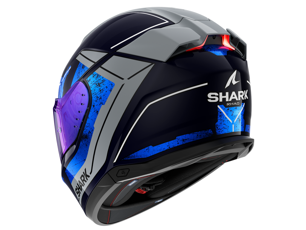 CAPACETE SHARK SKWAL i3 RHAD AZUL/CROMADO/PRATA (BUS) - S