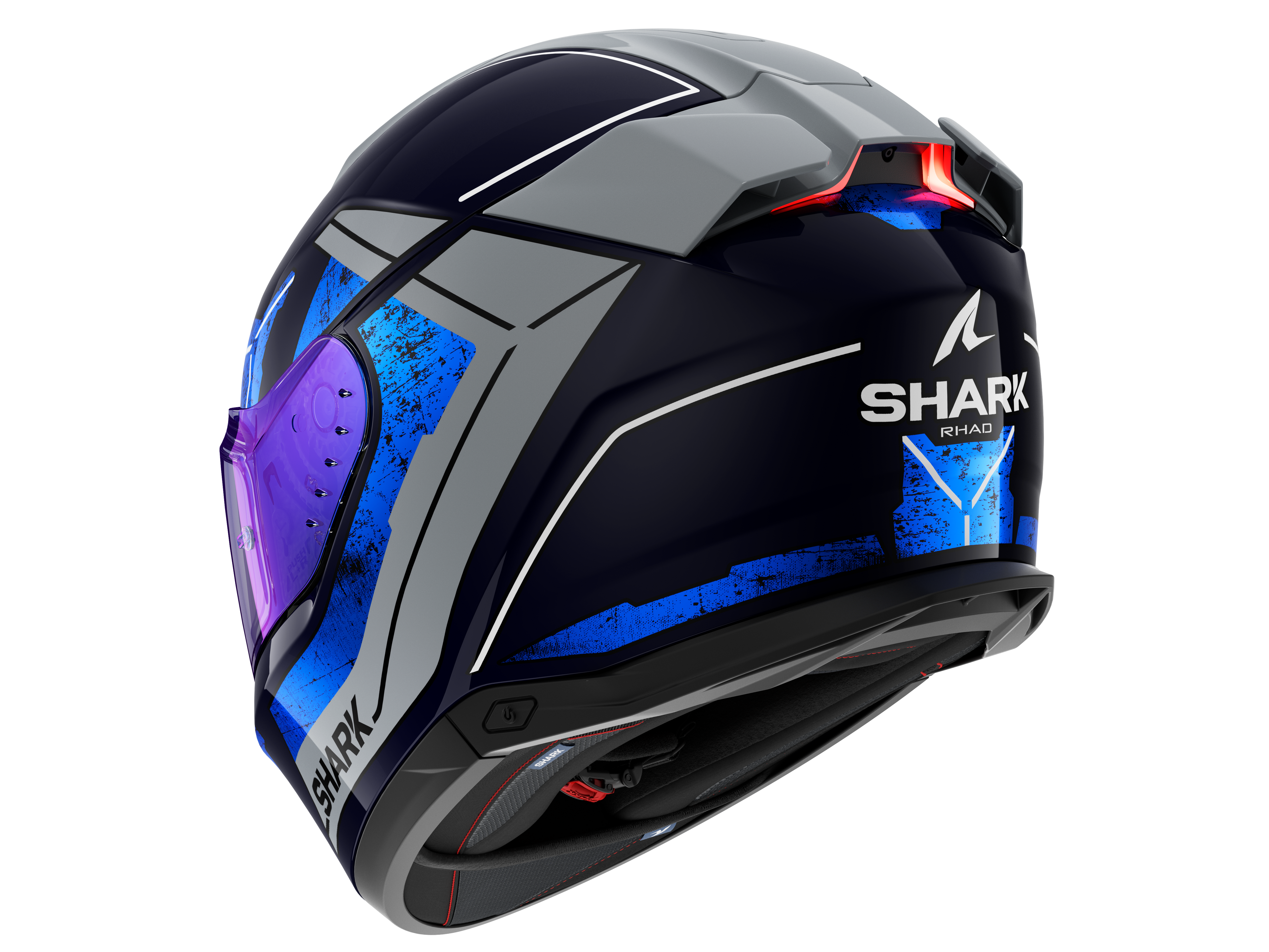CAPACETE SHARK SKWAL i3 RHAD AZUL/CROMADO/PRATA (BUS) - M