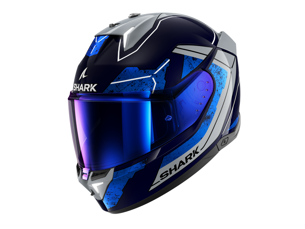 CAPACETE SHARK SKWAL i3 RHAD AZUL/CROMADO/PRATA (BUS) - XL