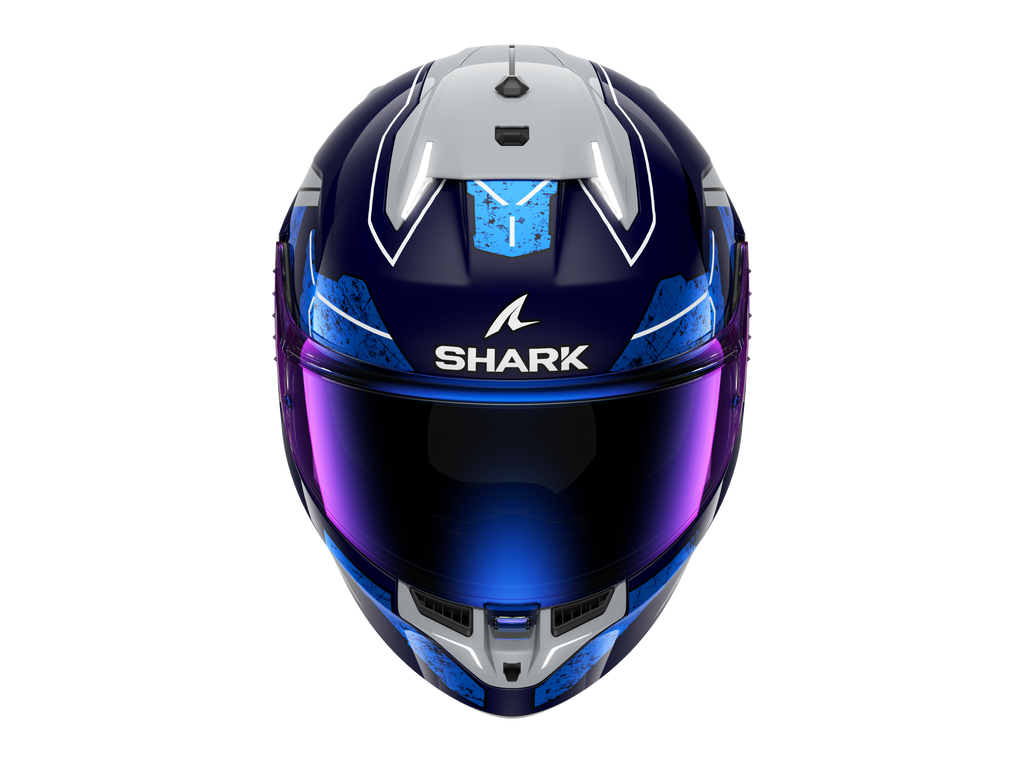 CAPACETE SHARK SKWAL i3 RHAD AZUL/CROMADO/PRATA (BUS) - XL