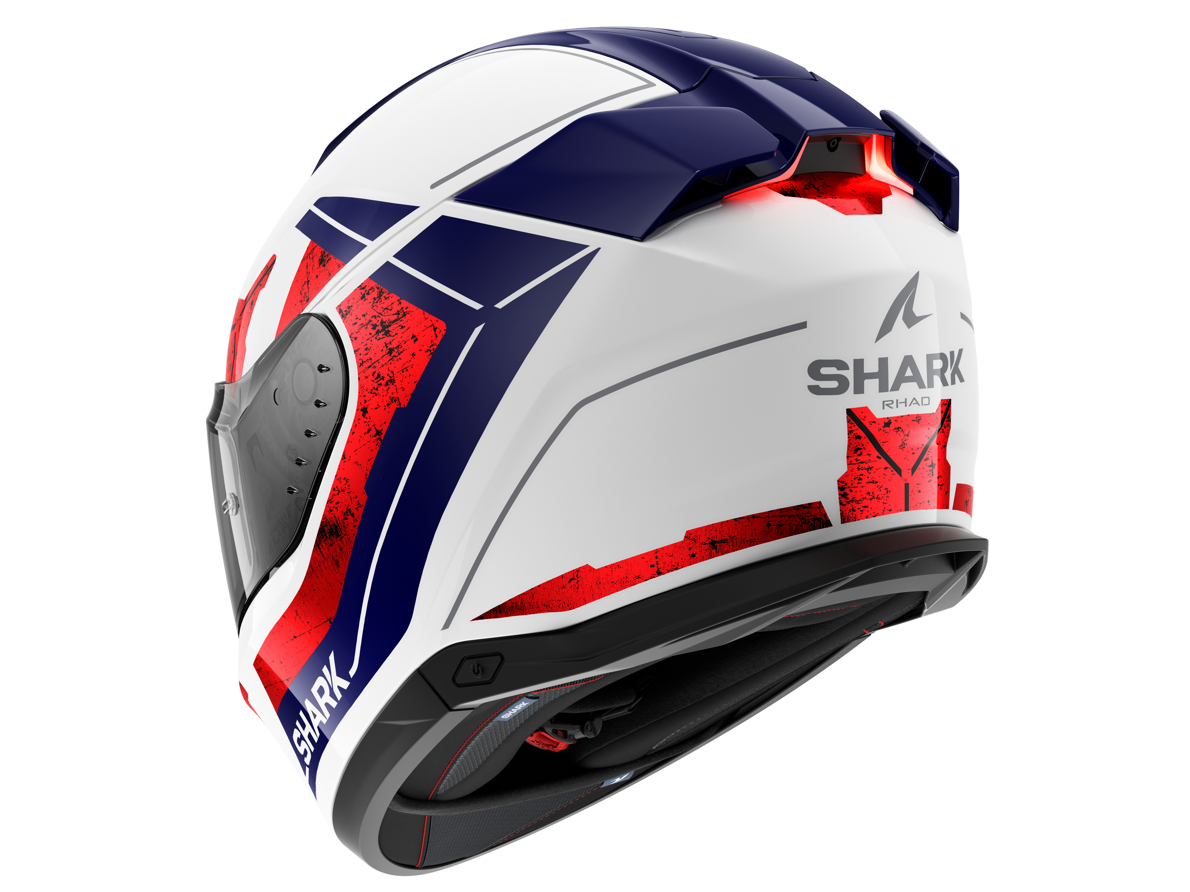 CAPACETE SHARK SKWAL i3 RHAD BRANCO/CROMADO/VERMELHO (WUR) - S -