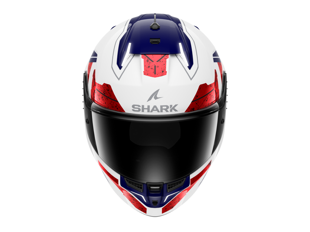 CAPACETE SHARK SKWAL i3 RHAD BRANCO/CROMADO/VERMELHO (WUR) - M -
