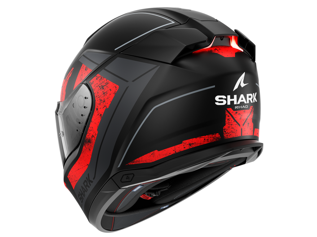 CAPACETE SHARK SKWAL i3 RHAD MAT PRETO/CROMADO/VERMELHO (KUR) - M -