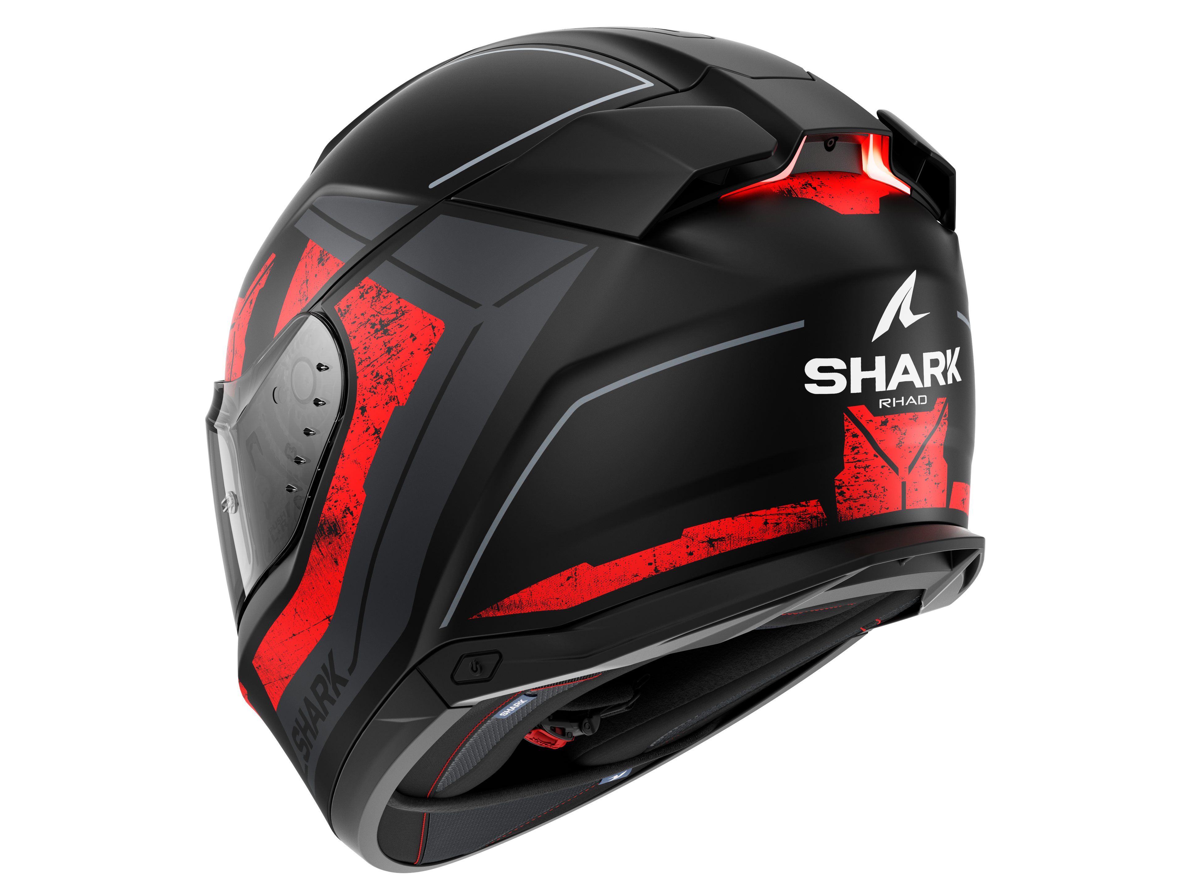 CAPACETE SHARK SKWAL i3 RHAD MAT PRETO/CROMADO/VERMELHO (KUR) - M -