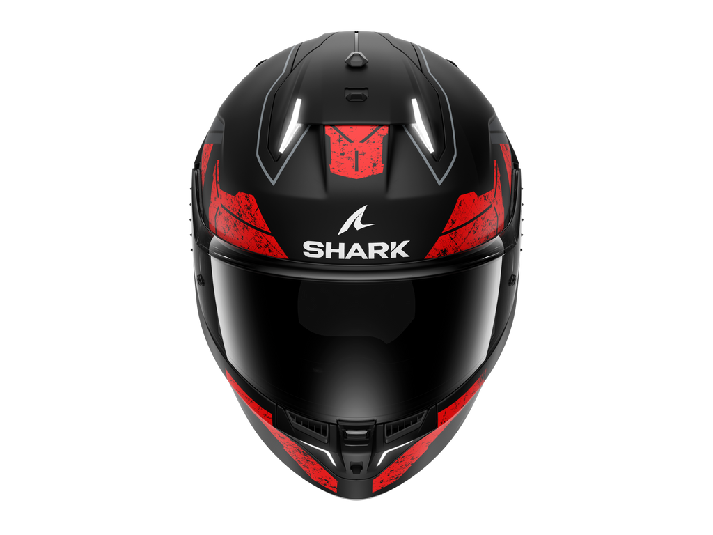 CAPACETE SHARK SKWAL i3 RHAD MAT PRETO/CROMADO/VERMELHO (KUR) - L -