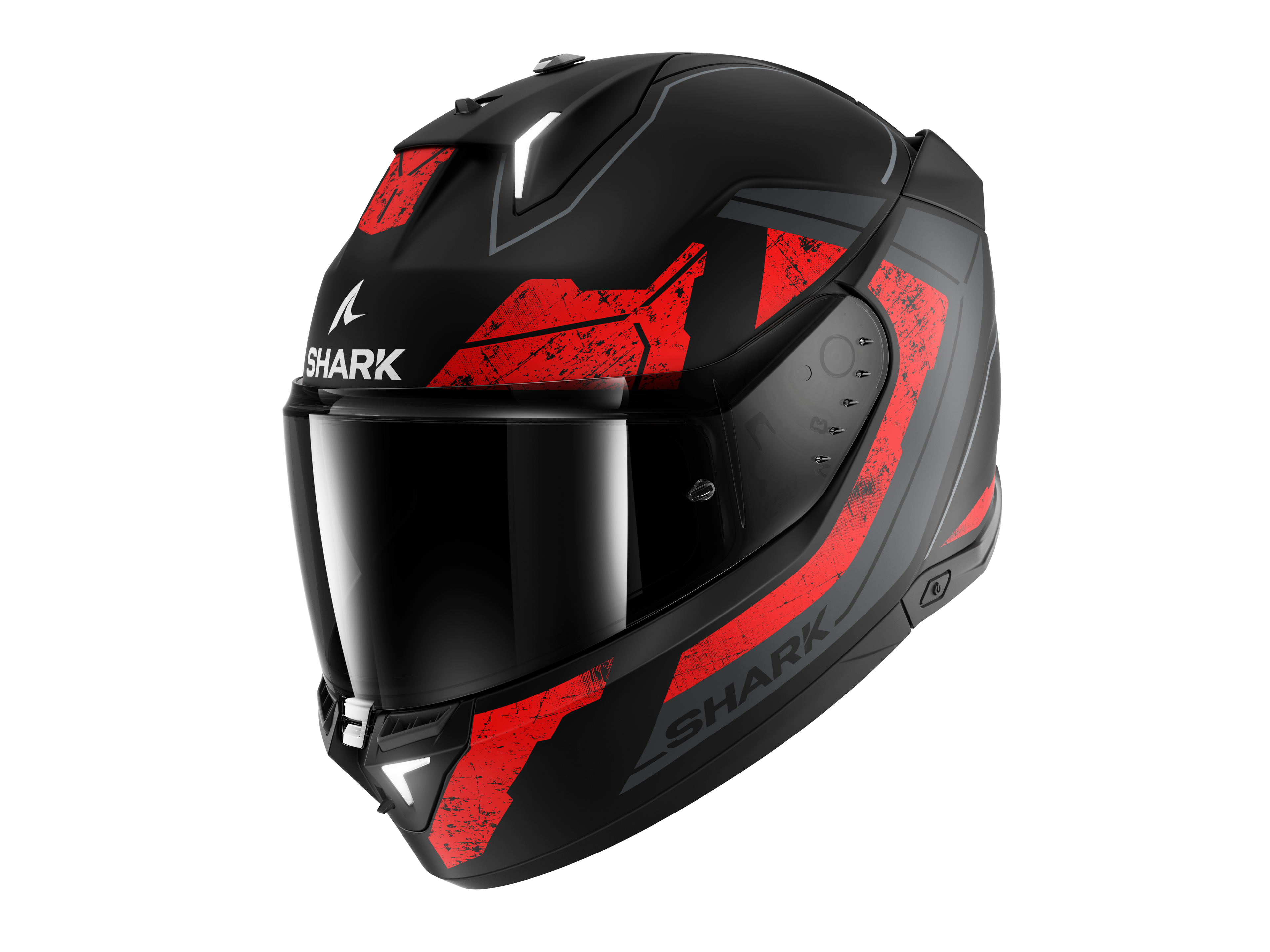 CAPACETE SHARK SKWAL i3 RHAD MAT PRETO/CROMADO/VERMELHO (KUR) - XL -