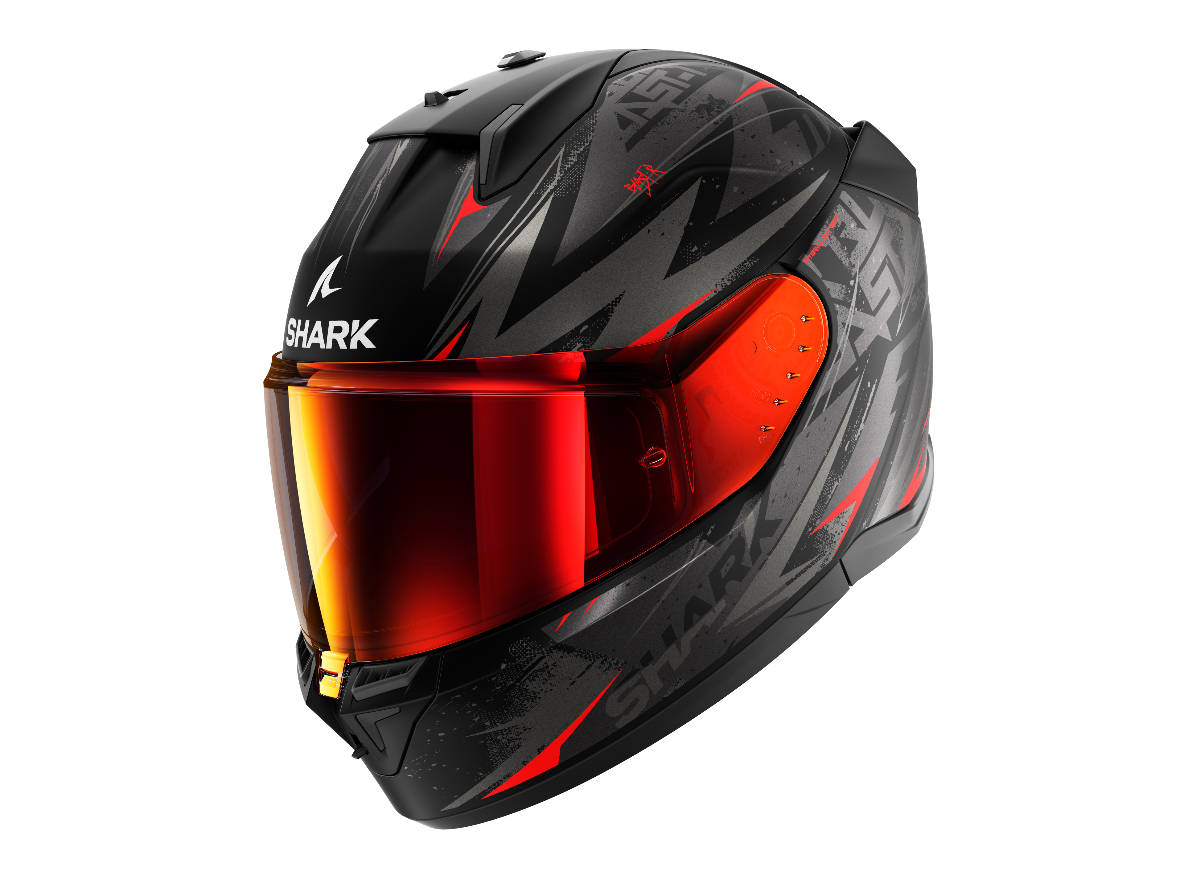 CAPACETE SHARK D-SKWAL 3 BLAST-R MAT PRETO/ANTRACITE/VERMELHO (KAR) - XL