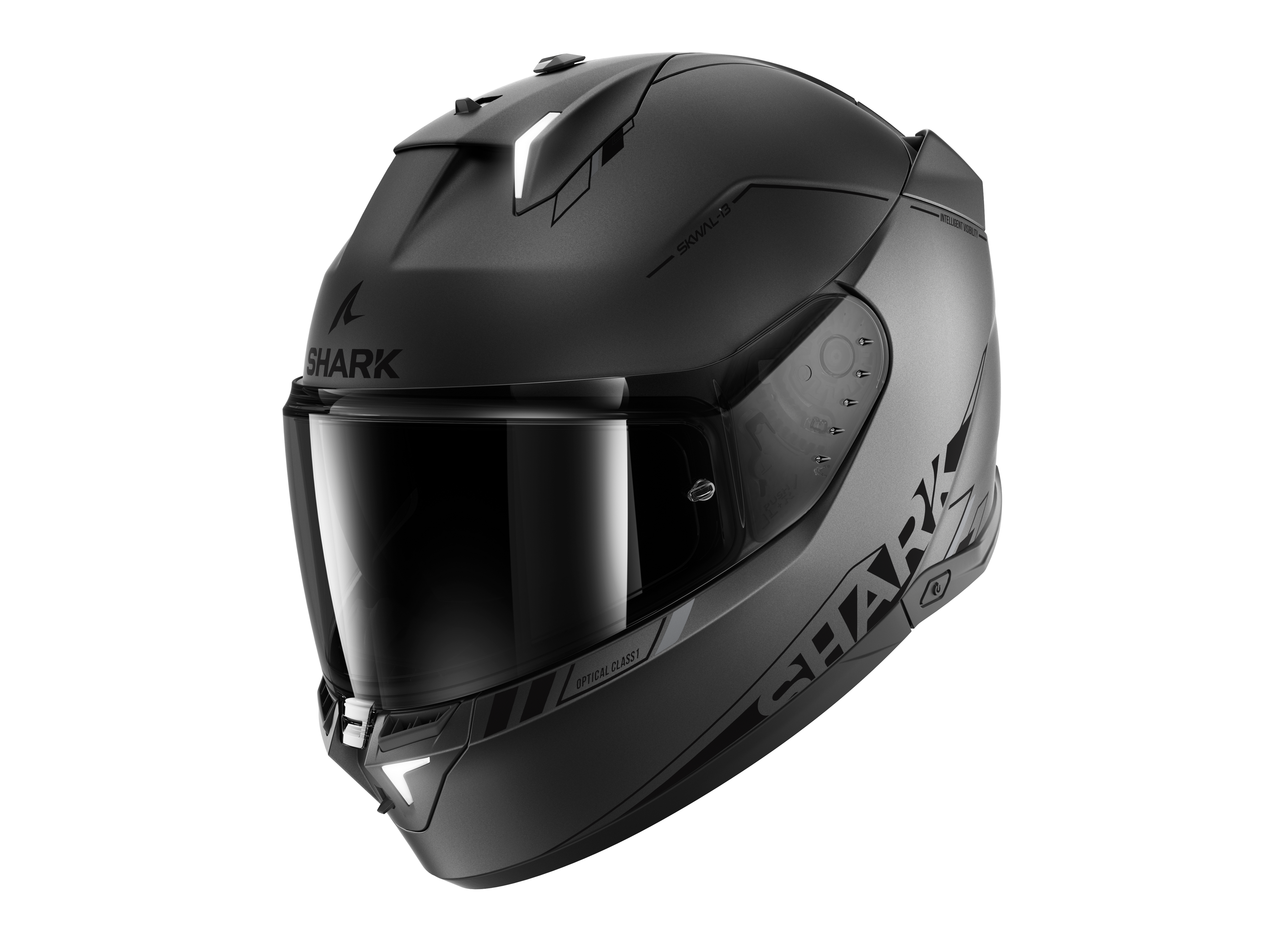 CAPACETE SHARK SKWAL i3 BLANK SP MAT ANTRACITE/PRETO/PRATA (AKS) - XL -