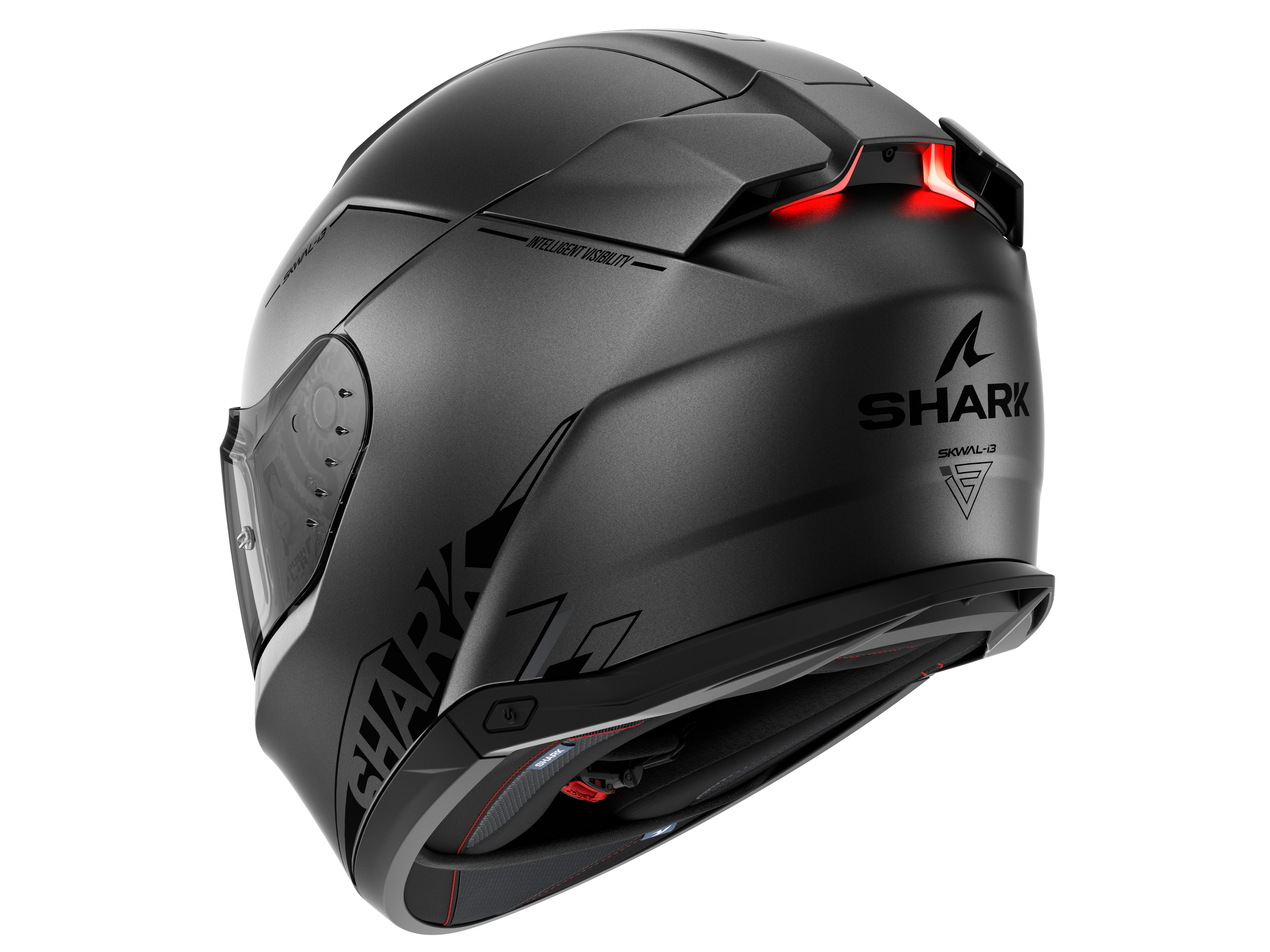 CAPACETE SHARK SKWAL i3 BLANK SP MAT ANTRACITE/PRETO/PRATA (AKS) - XL -