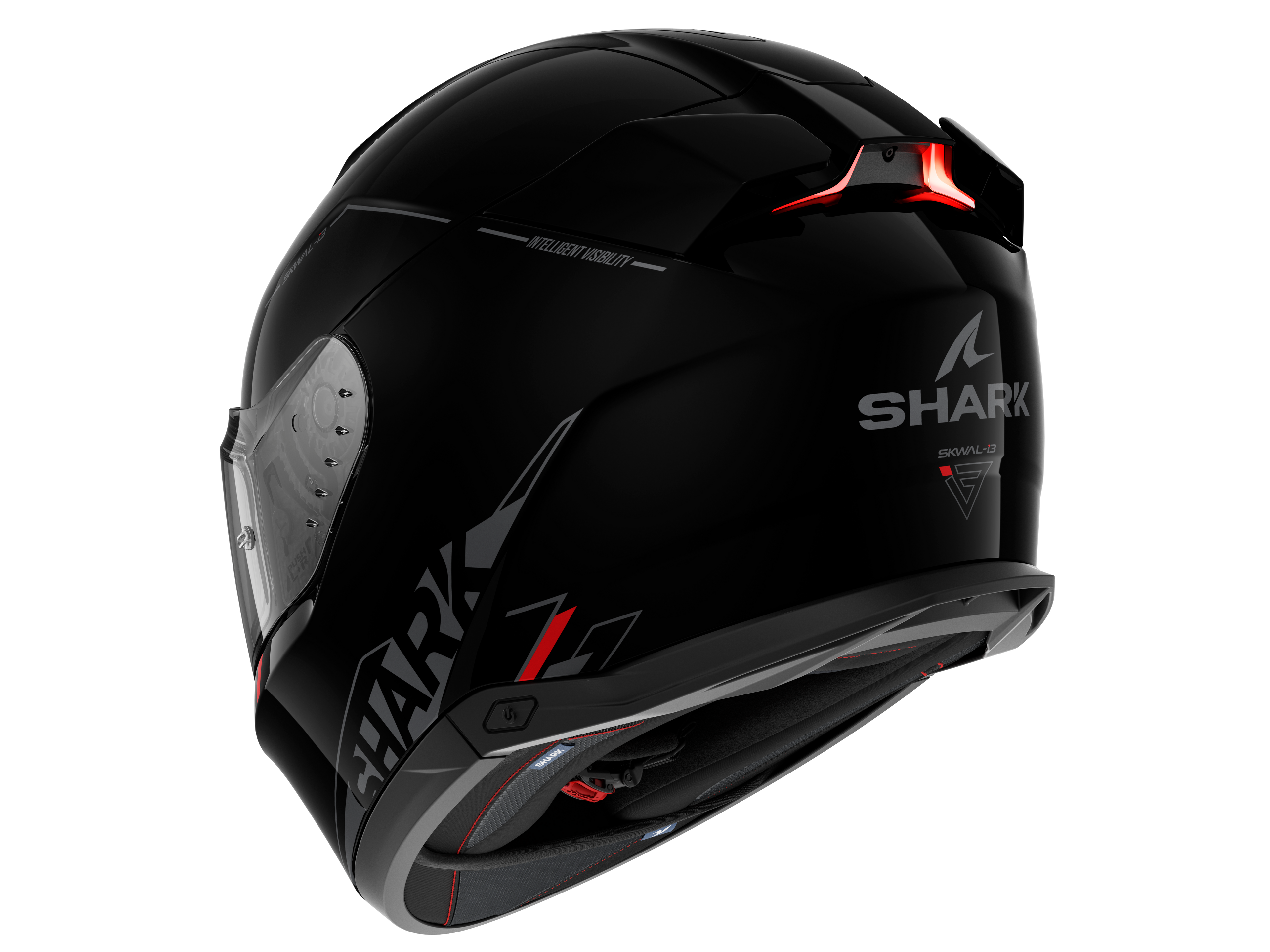 CAPACETE SHARK SKWAL i3 BLANK SP PRETO/ANTRACITE/VERMELHO (KAR) - XL -