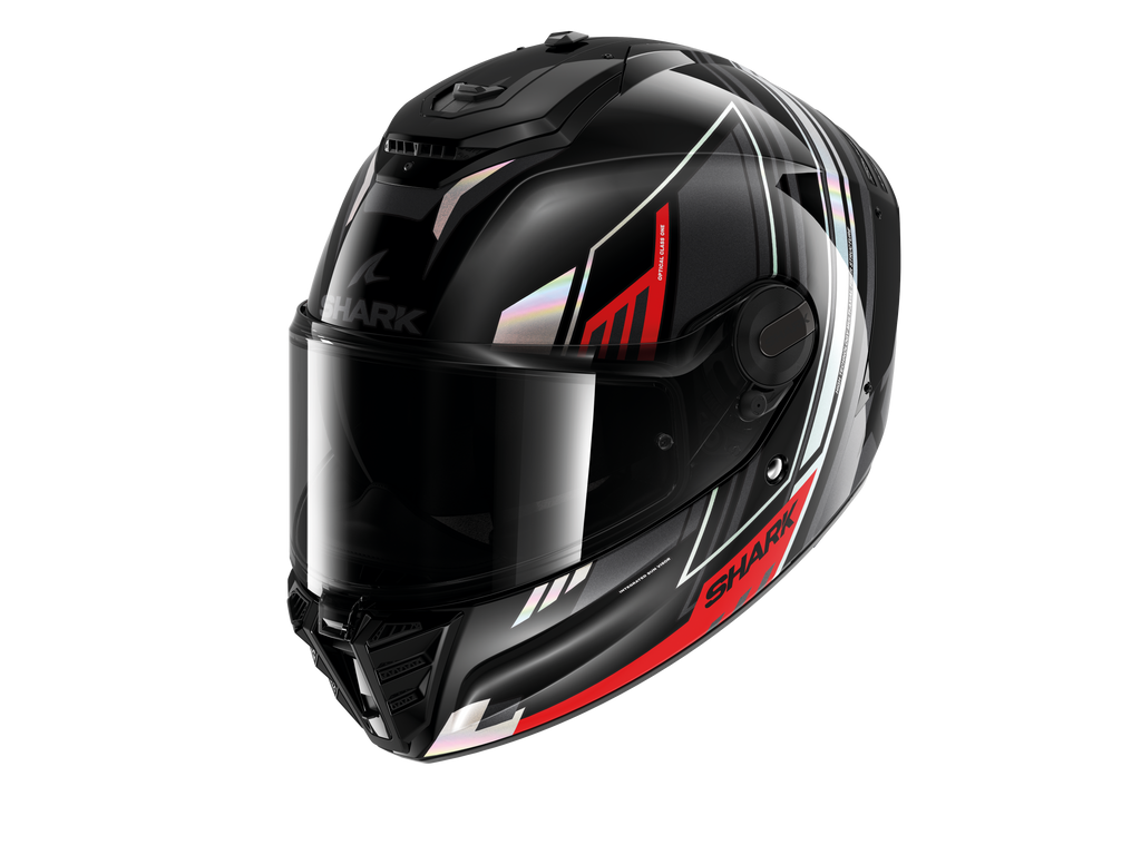 CAPACETE SHARK SPARTAN RS BYHRON PRETO/CROMADO/VERMELHO (KIR) - M -