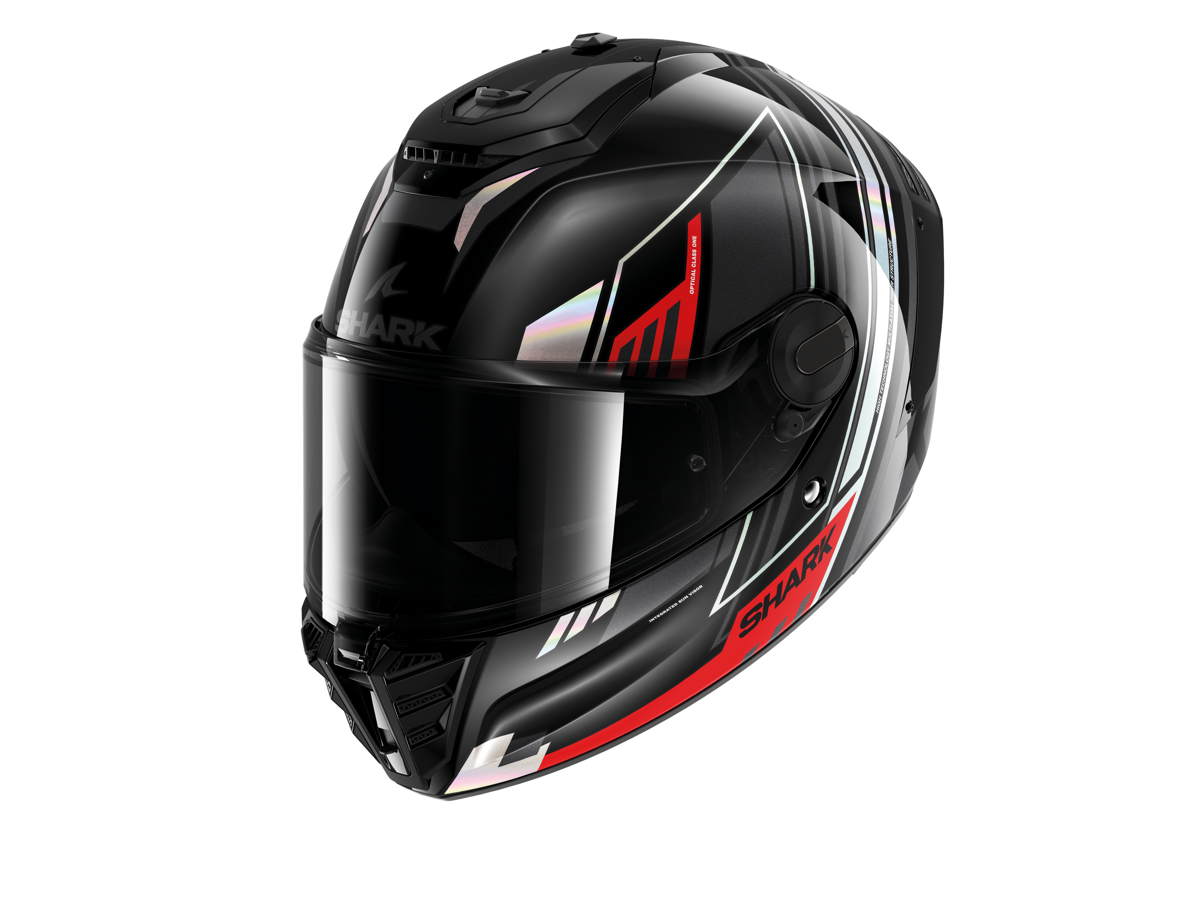CAPACETE SHARK SPARTAN RS BYHRON PRETO/CROMADO/VERMELHO (KIR) - M -